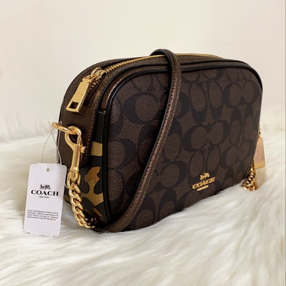 New💃Coach Isla Chain Crossbody Signature Canvas - Picture 2 of 9